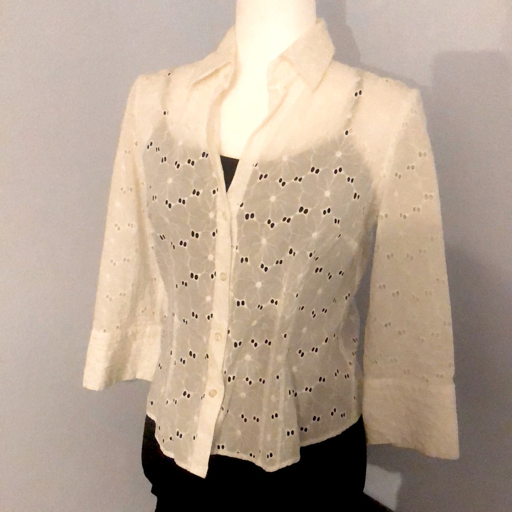 Fitted Eyelet INC Shirt